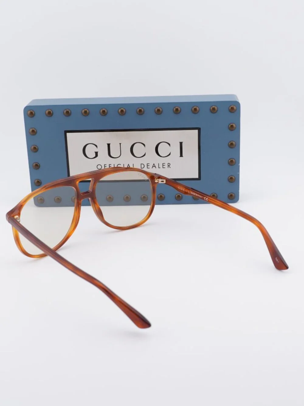 Gucci GG0264S 001 Aviator Sunglasses - Havana / Yellow